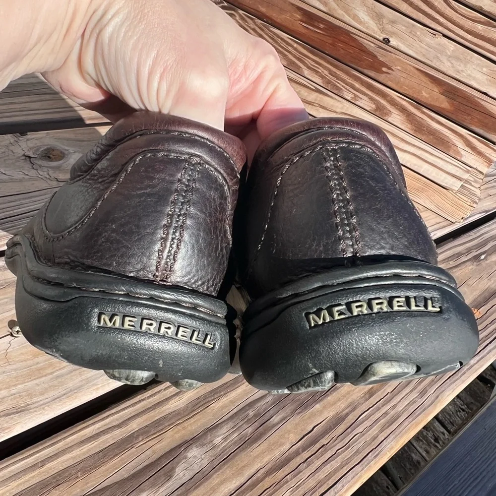 - Merrell Sz 10 Guru Brown Leather Performance Loafer! EUC!
